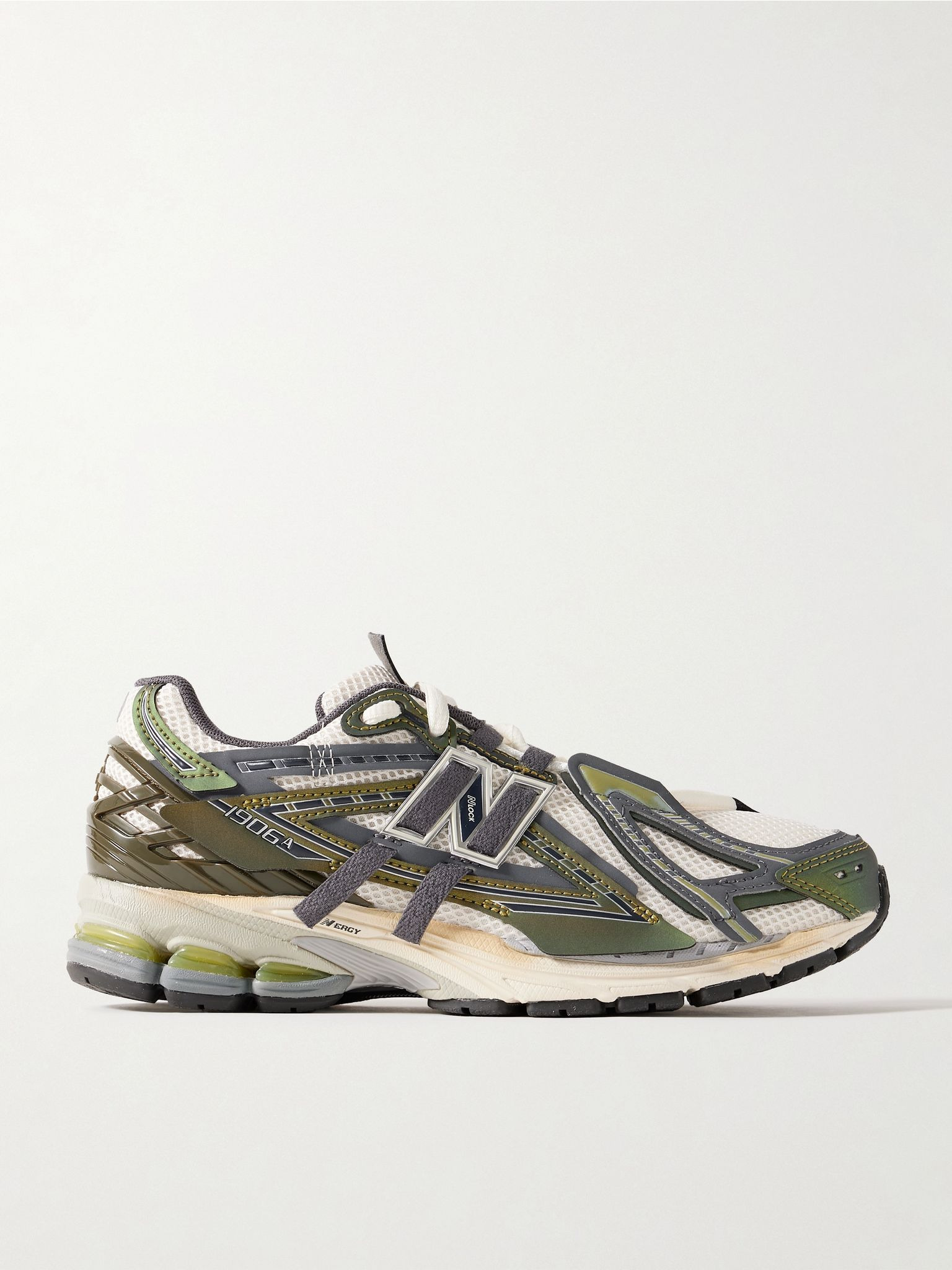 1906A rubber-trimmed mesh sneakers Army green - 1