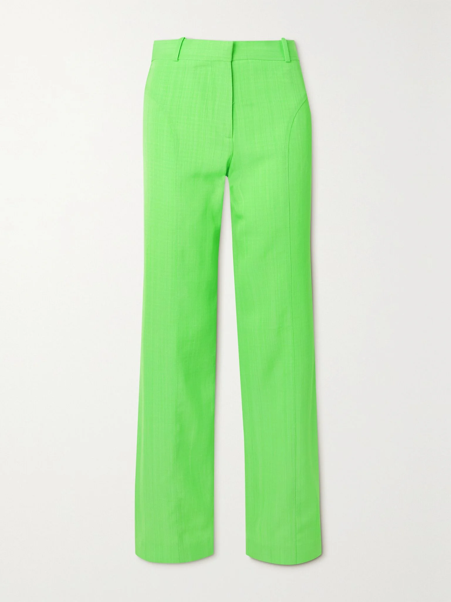 Meloia paneled neon canvas straight-leg pants Light green - 1