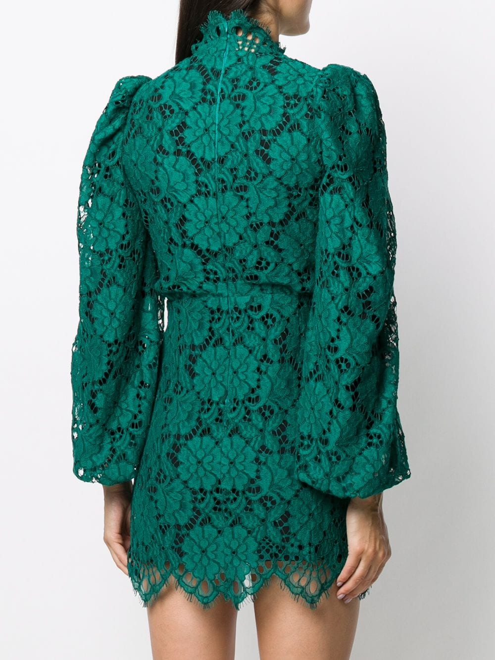 lace embroidered mini dress - 4