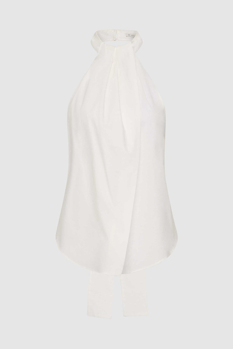 Oxford Halter Tie Back Top - White 1