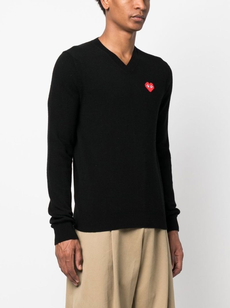 V-neck wool jumper - 3