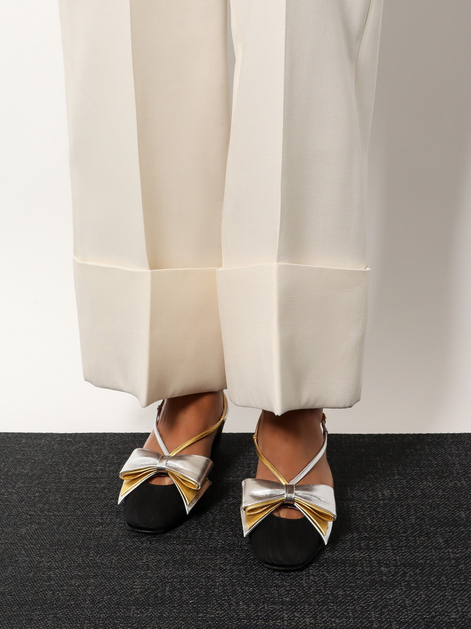Bowow Moiré Fabric Slingback - 2