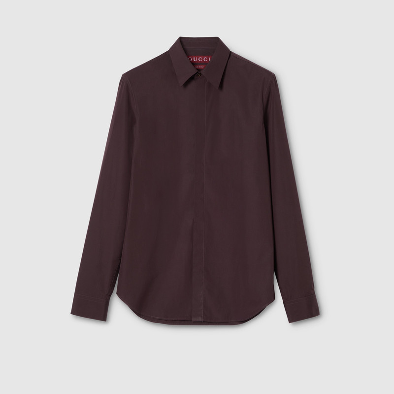 Piece dyed poplin shirt with embroidery 1