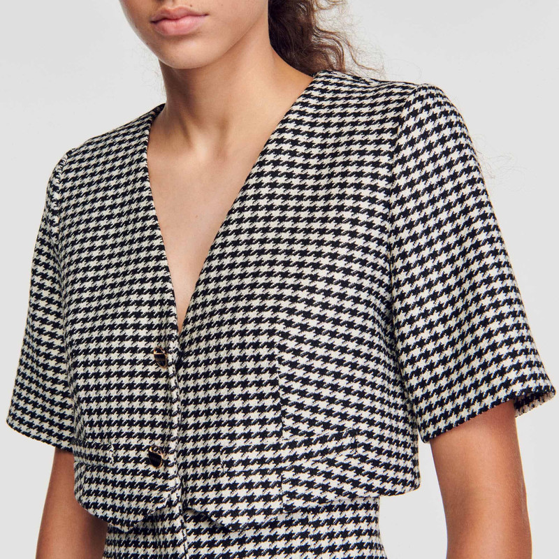 SHORT HOUNDSTOOTH TWEED DRESS 4