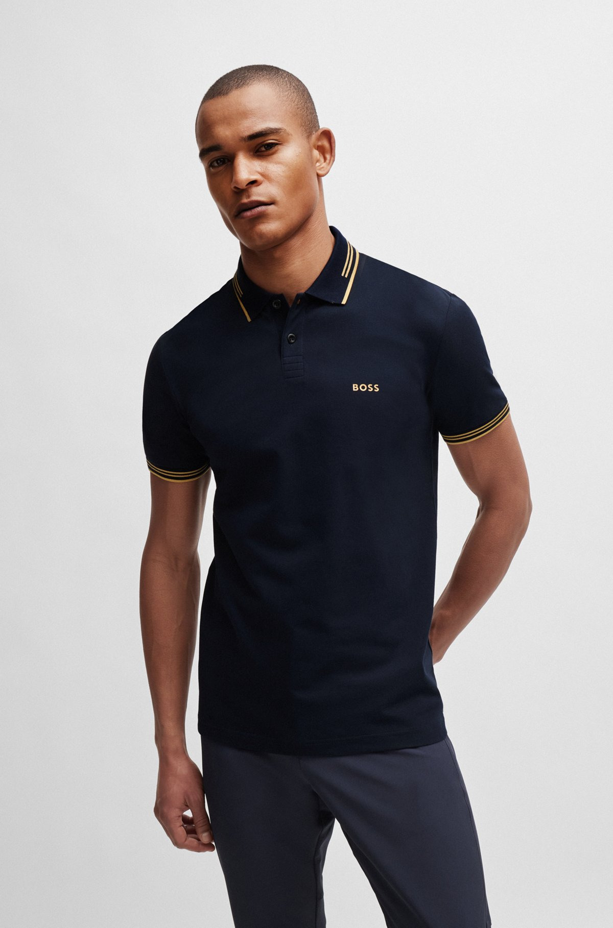 STRETCH-COTTON SLIM-FIT POLO SHIRT WITH BRANDING - 2