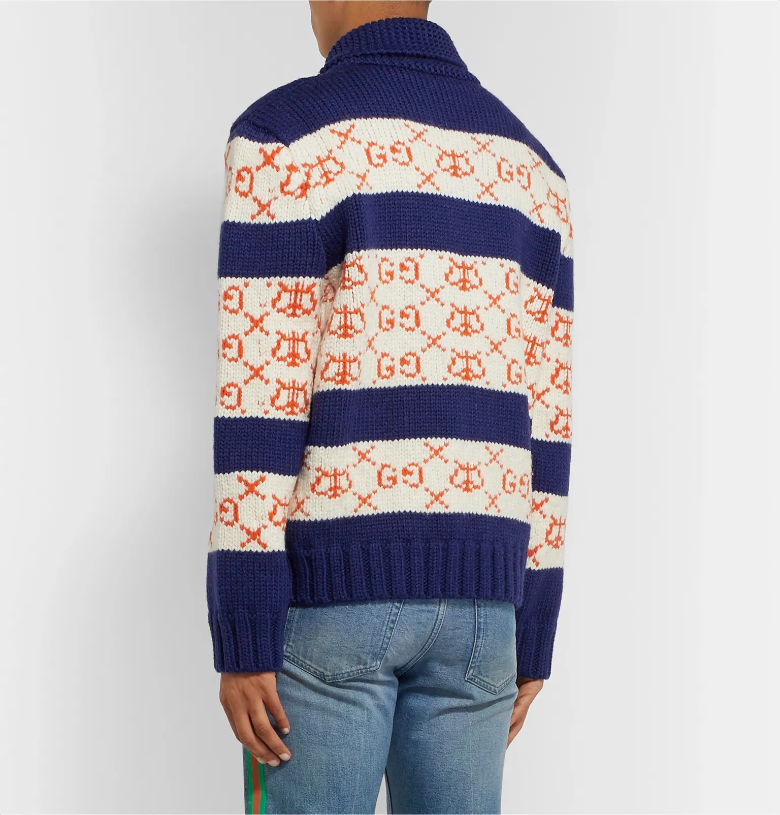 Intarsia Wool Bomber Jacket - 5