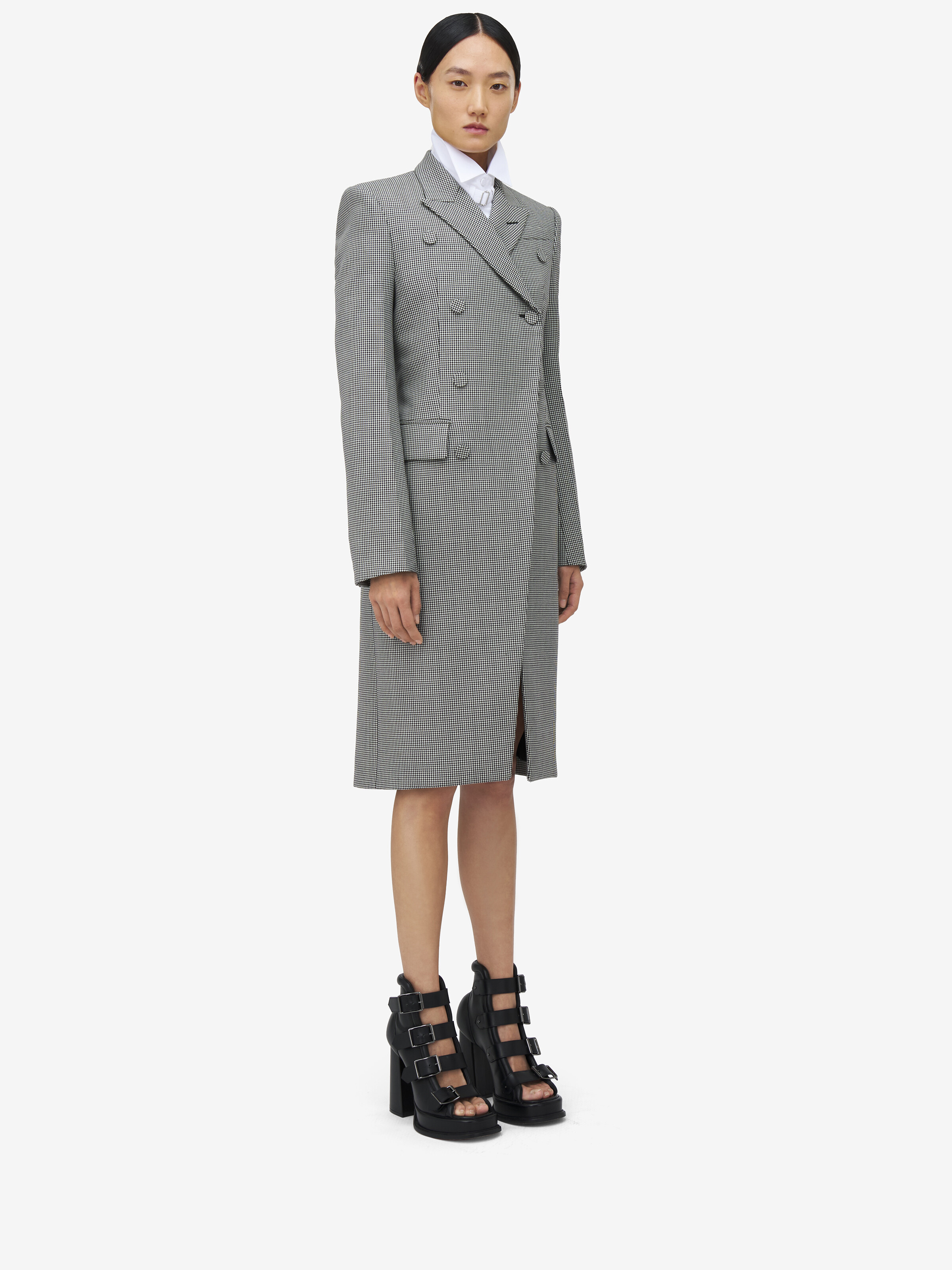 Houndstooth Cutaway Coat - 3