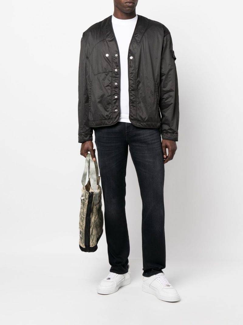 Stone Island Shadow Project logo-patch collarless jacket outlook