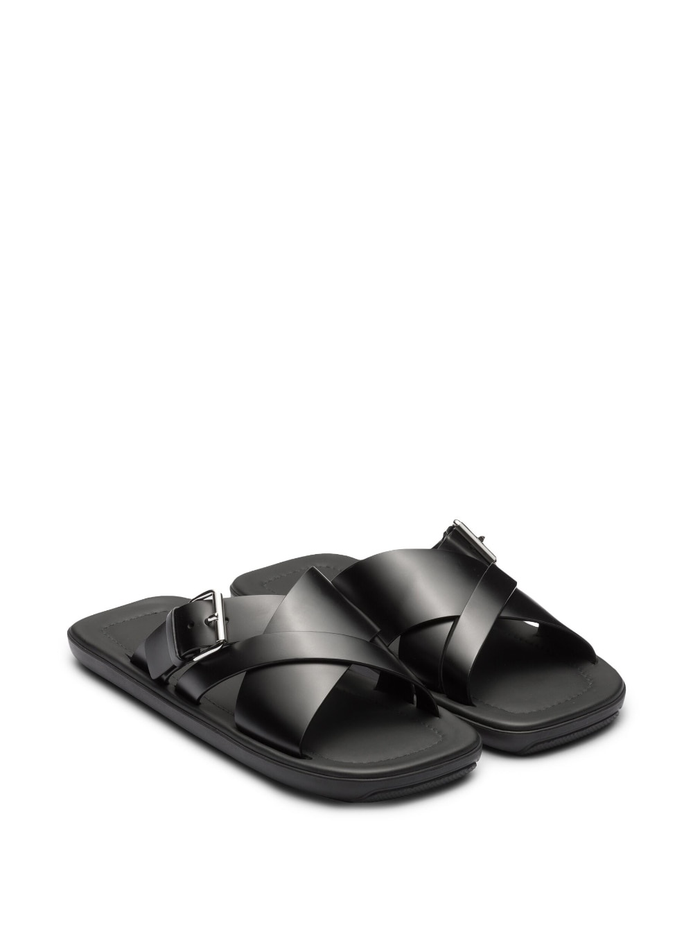 brushed double crisscross sandals - 2