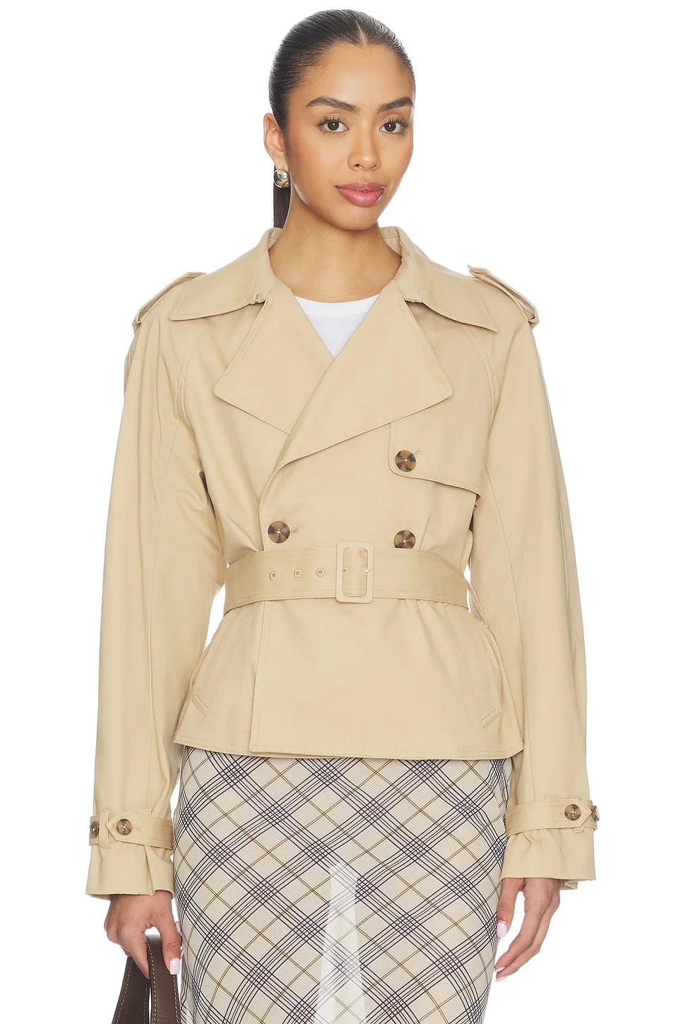 Cropped Trench Jacket - 1