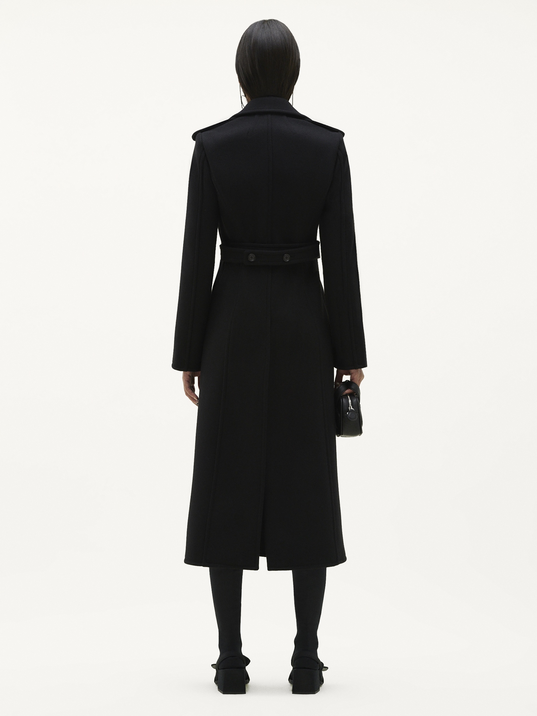 LONG WOOL TRENCH COAT - 4