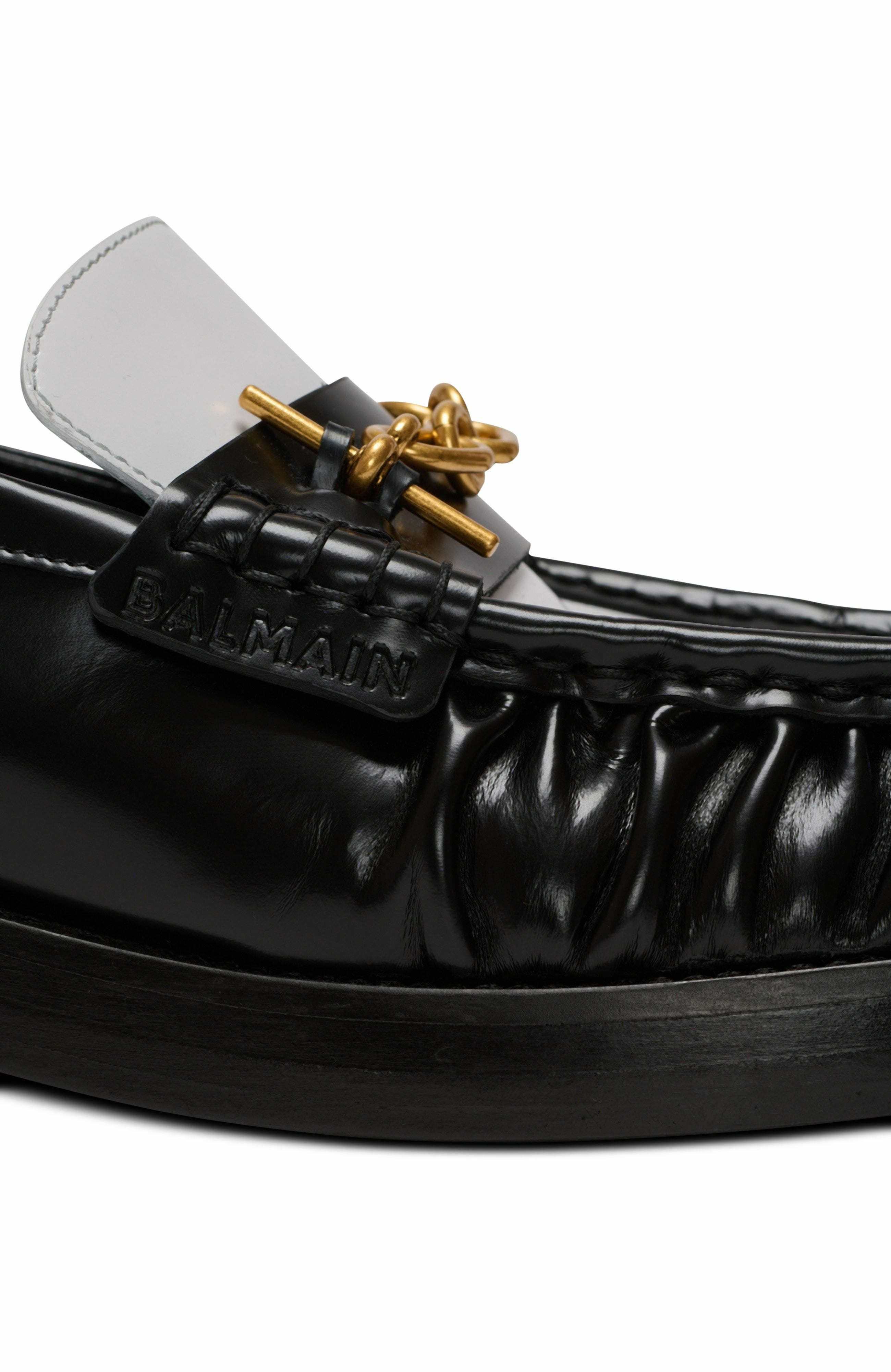 Balmain Sync glazed leather loafers in White at Nordstrom - 8