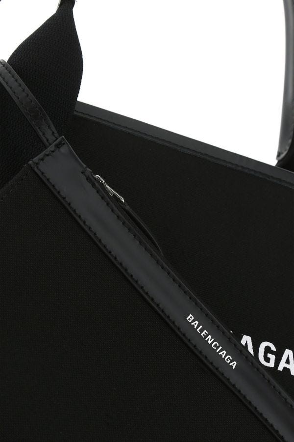 ハンドバッグ Balenciaga Balenciaga Black Canvas Small Cabas Navy Handbag Balenciaga Navy Small Cabas Tote | Vivrelle