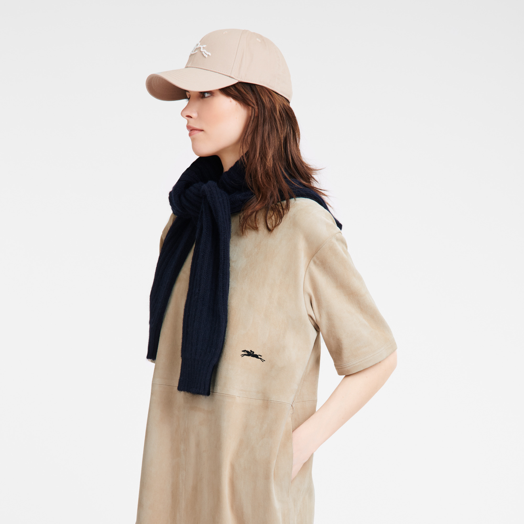 Leather long dress Linen - Velvet lambskin - 4