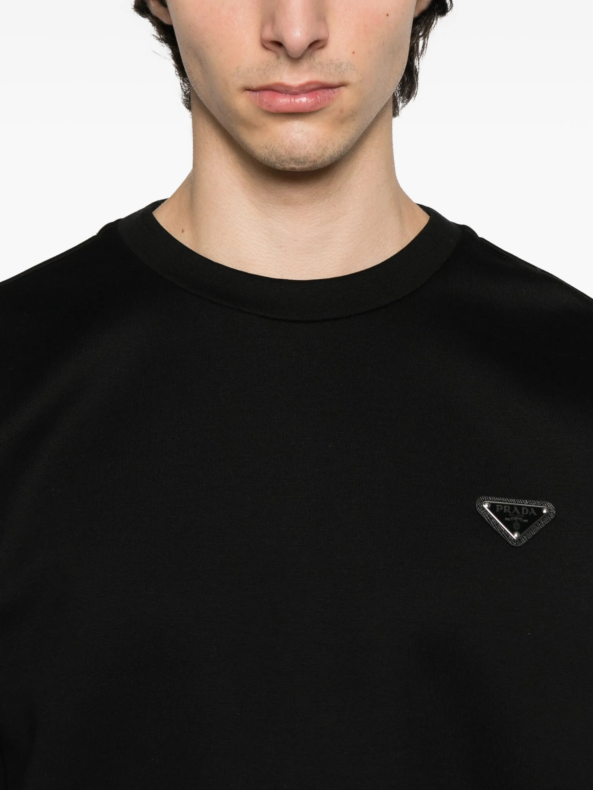 Prada Logo-plaque Cotton Sweatshirt - 2