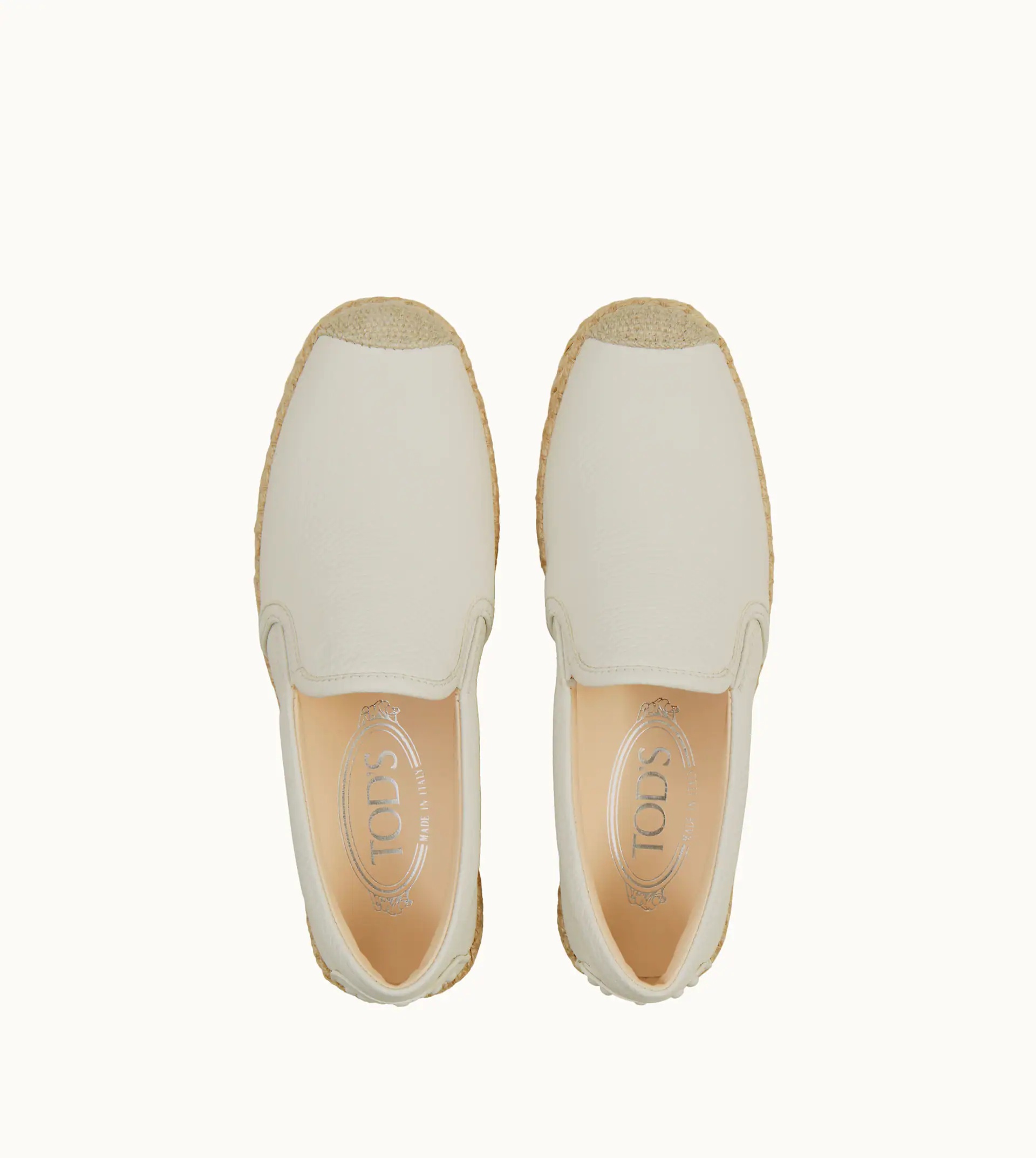 SLIP-ONS IN LEATHER - OFF WHITE, BEIGE - 2