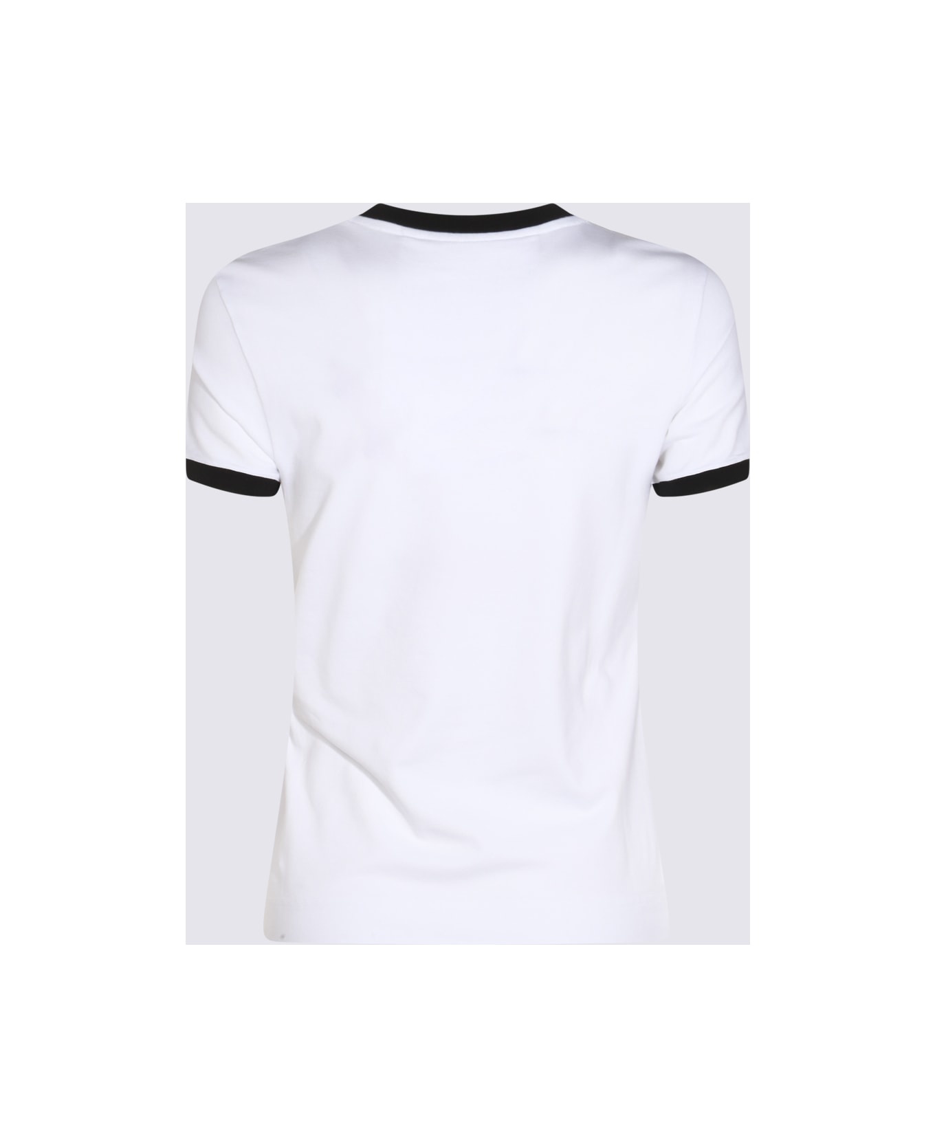 White And Black Cotton T-shirt - 2