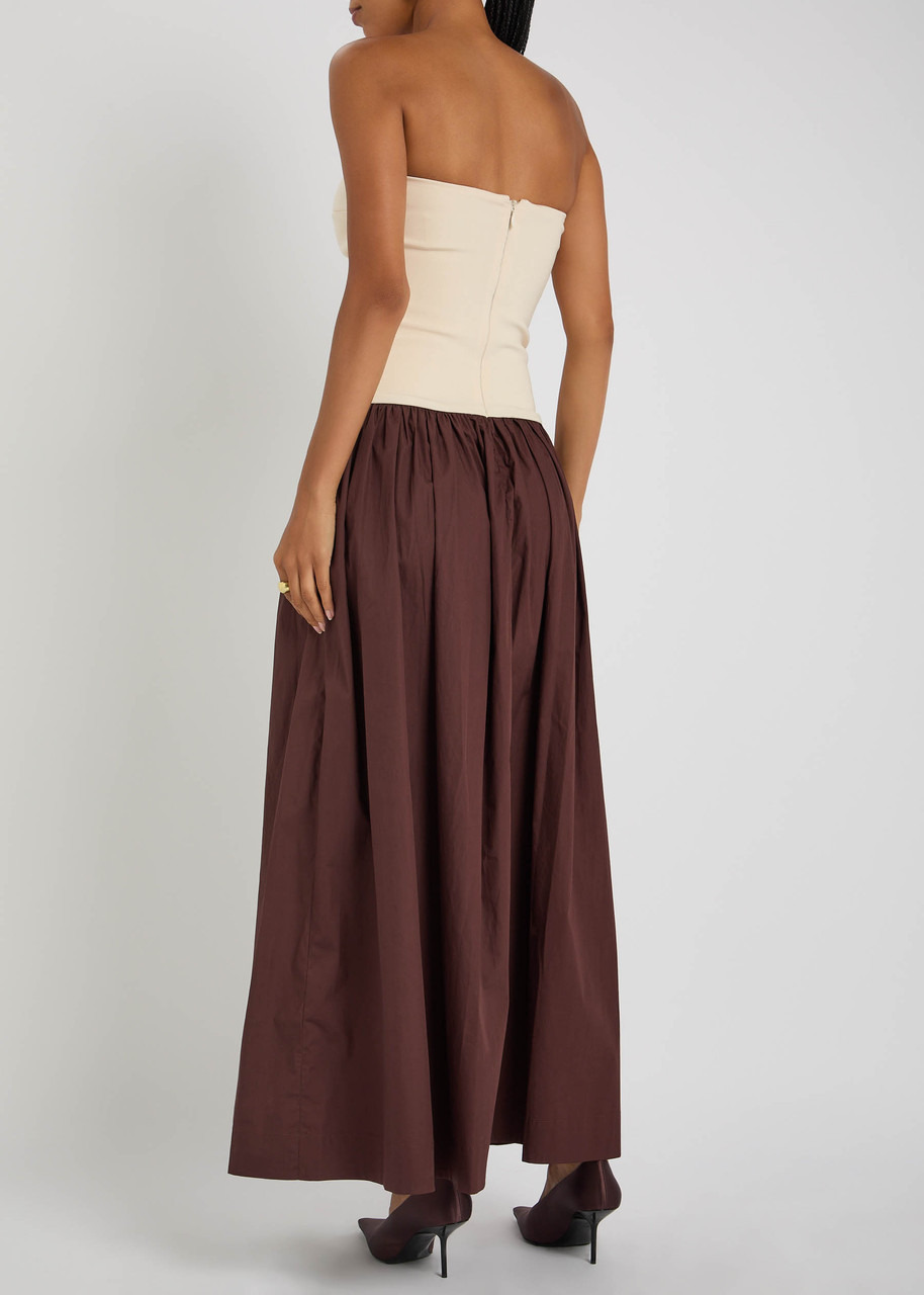 Esse Studios Strapless Cotton and Jersey Midi Dress - 3