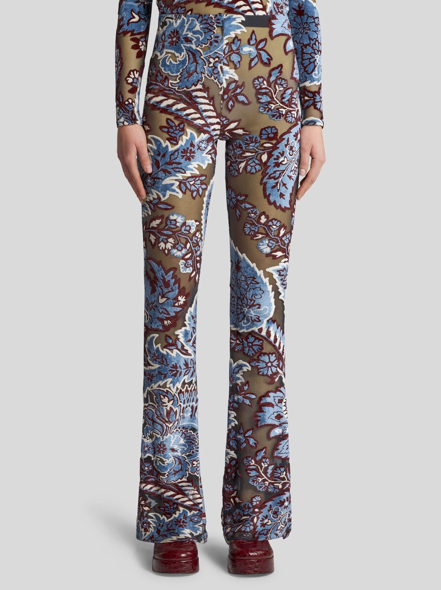 TULLE AND JACQUARD VELVET TROUSERS - 3