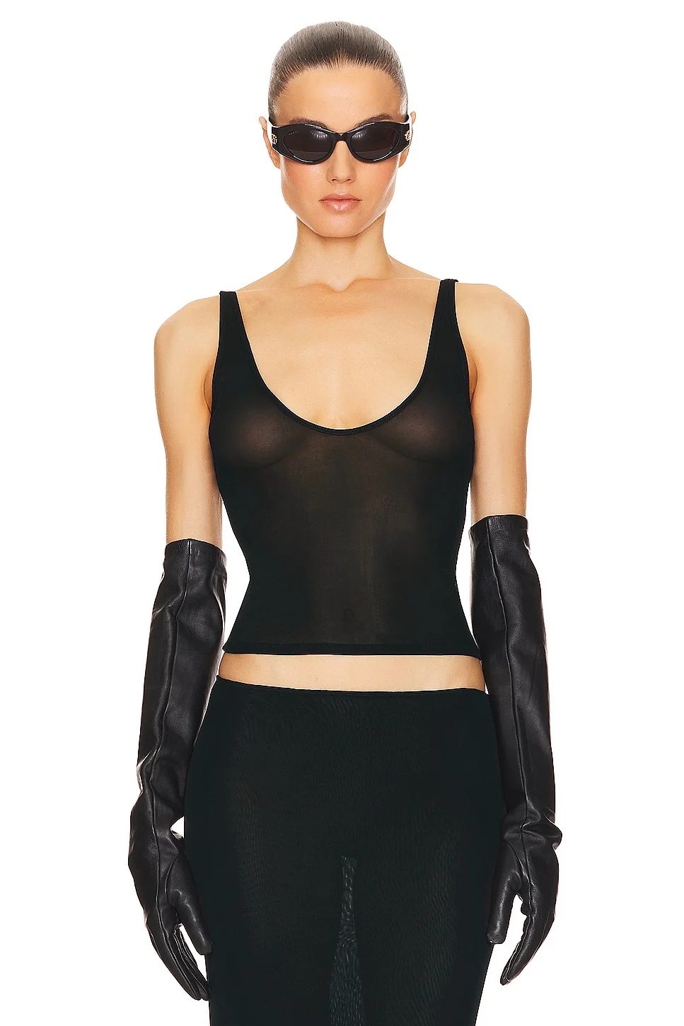 Sheer Knit Tank Top - 1