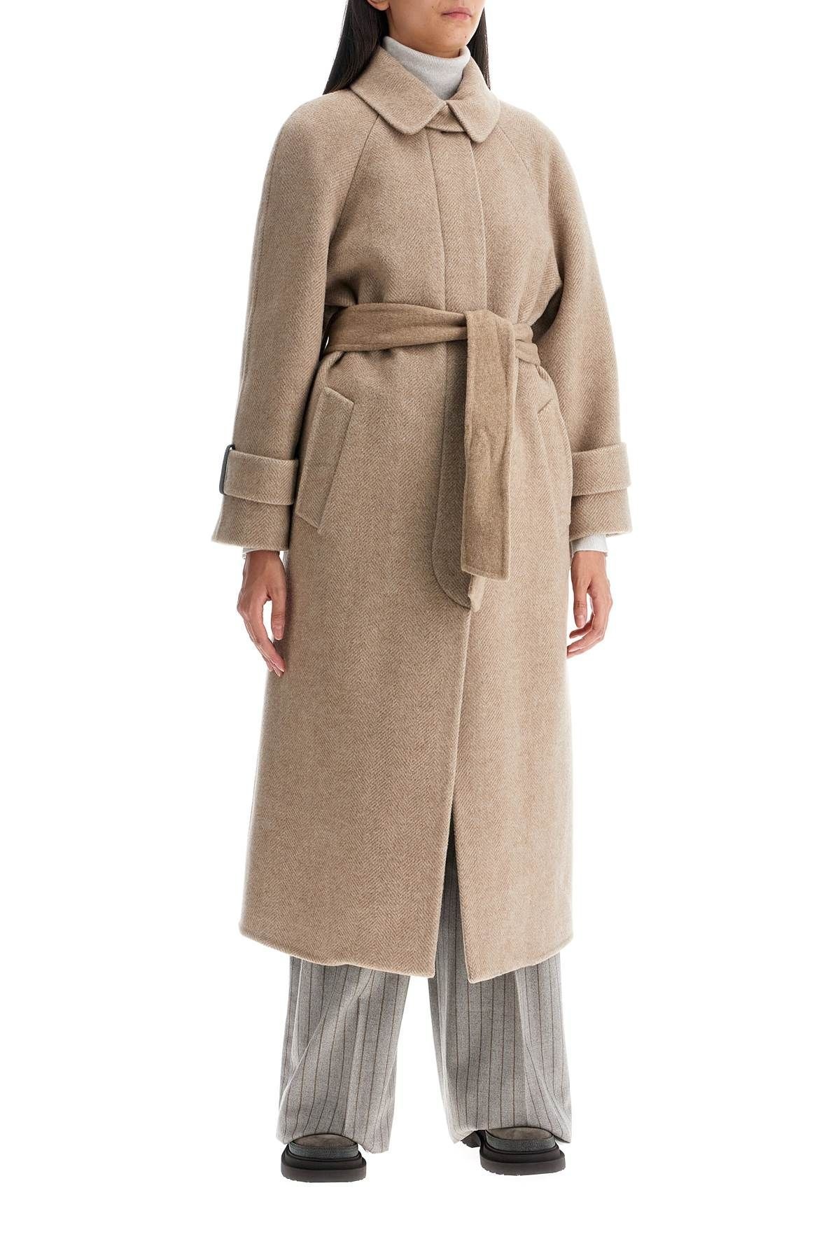 WOOL AND CASHMERE COAT WITH BELT - 3