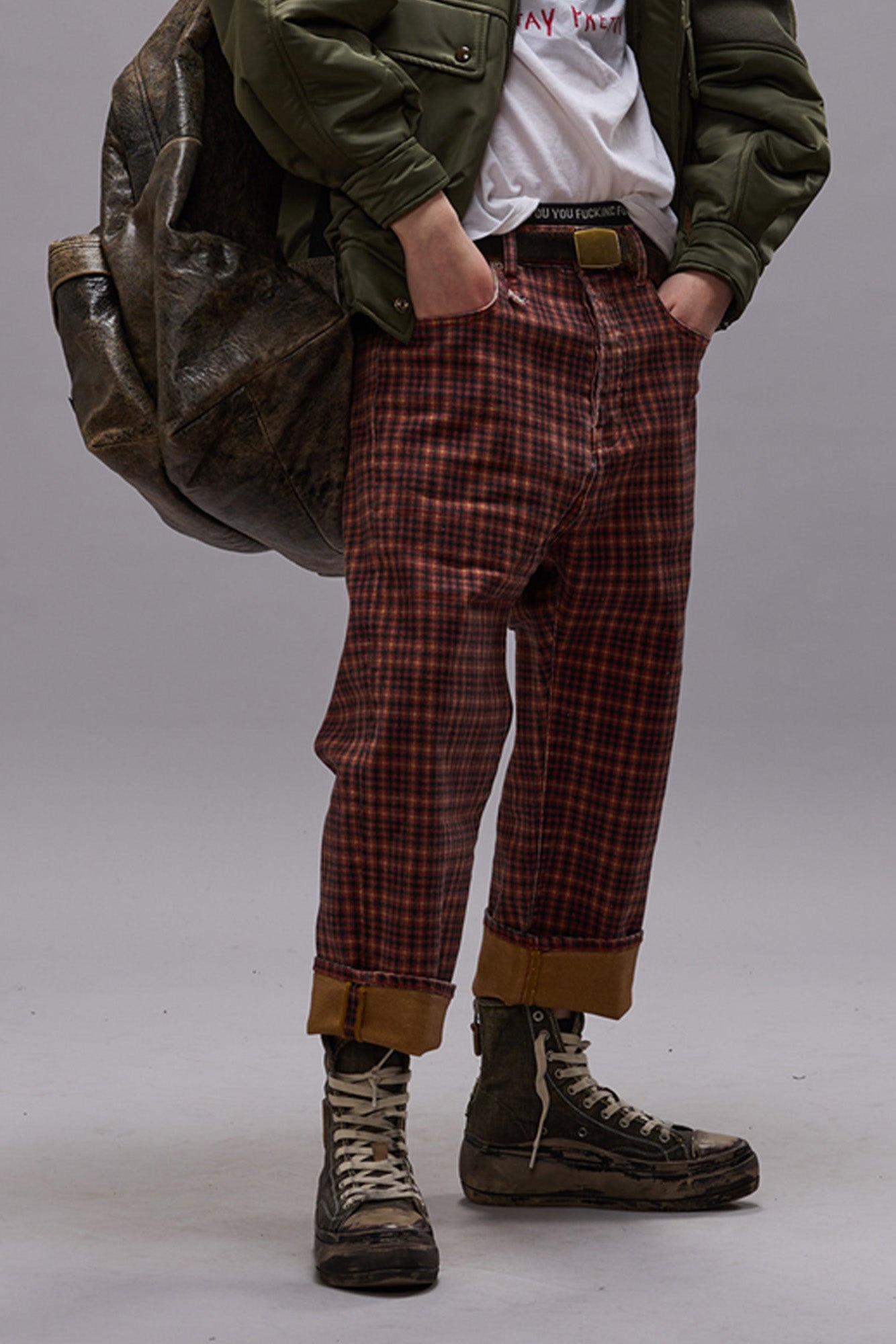TAILORED DROP - PRINTED AUBURN PLAID - R13 - 3
