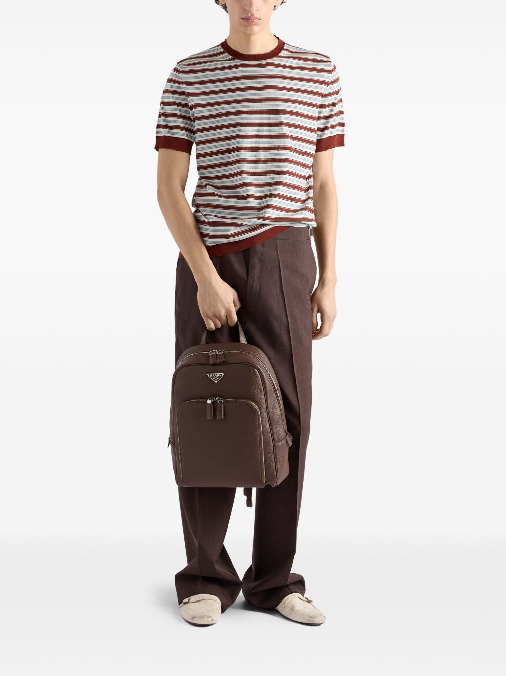 structured leather backpack - 2