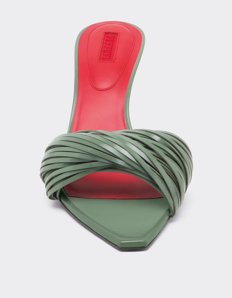 Leather Mules with Carved Fringes 3