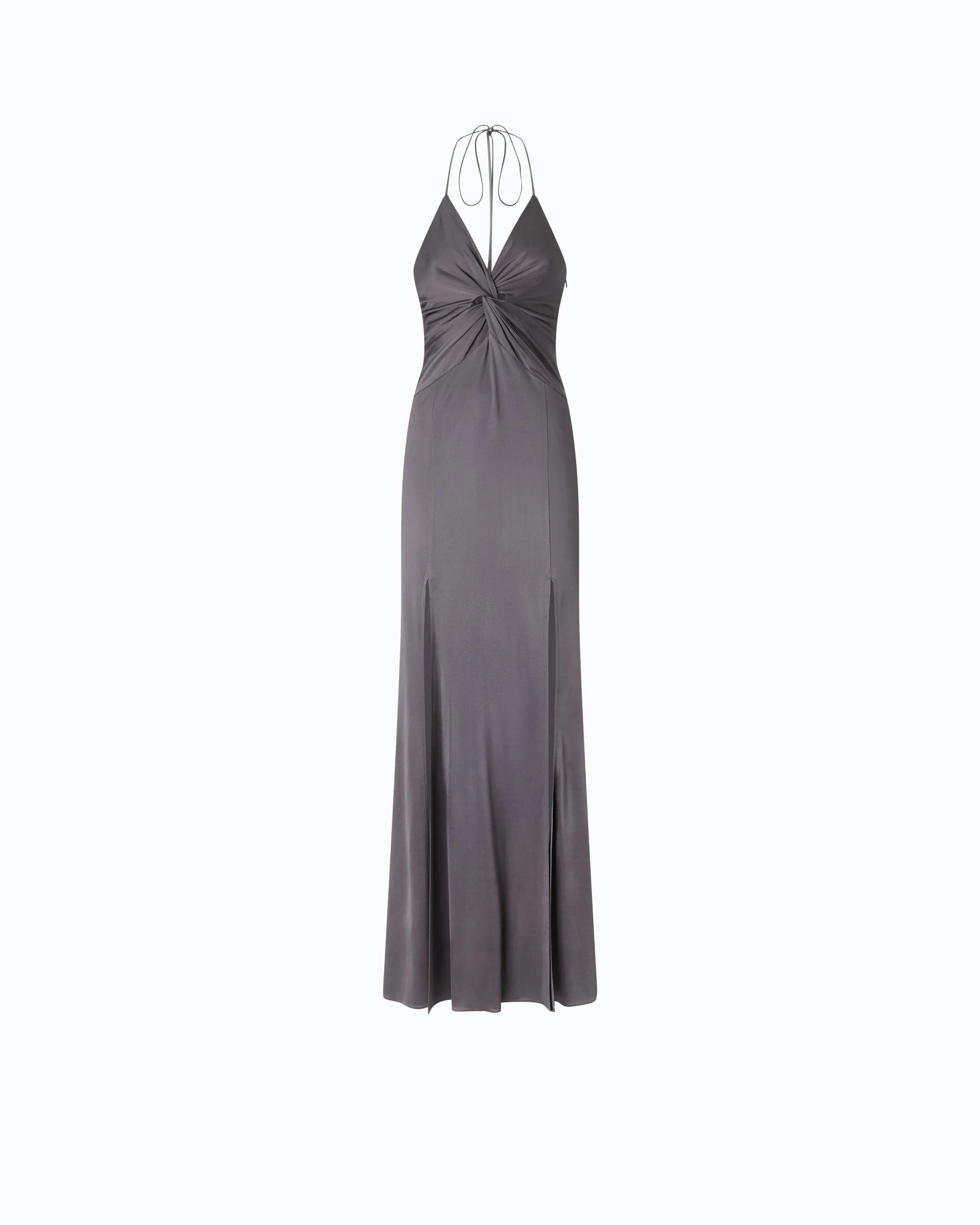 LONG SLIP DRESS WITH FRONT KNOT - 1