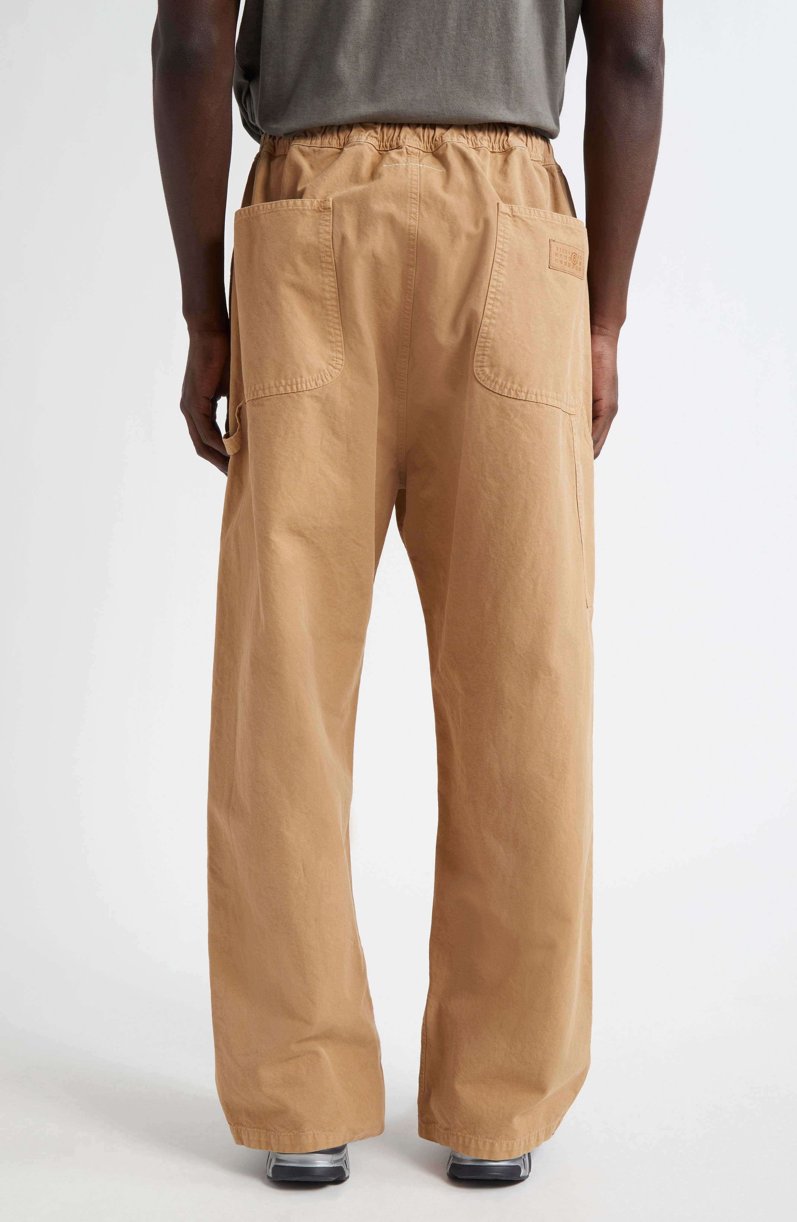 MM6 Maison Margiela Elastic Waist Carpenter Pants in Ocre at Nordstrom - 3
