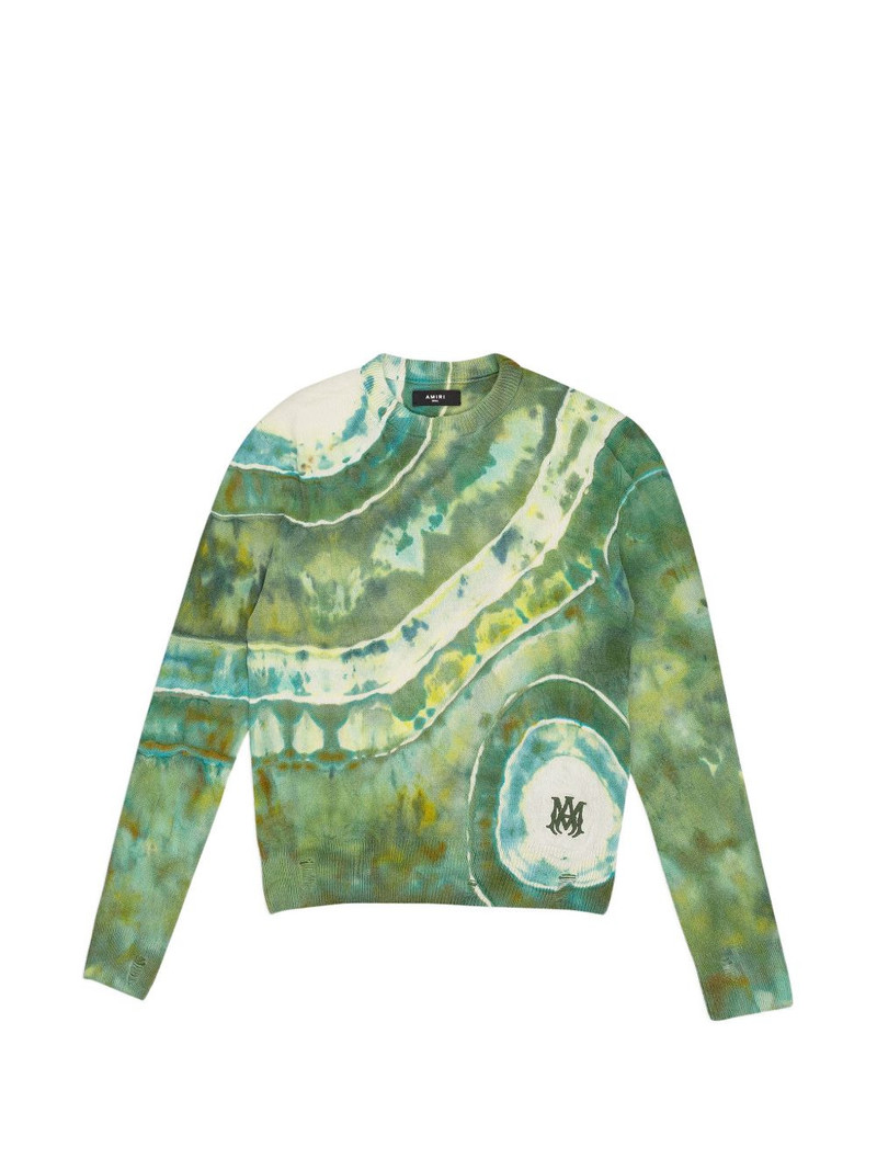 Ma Tie Dye Cashmere Crewneck Sweatshirt "Green" 1