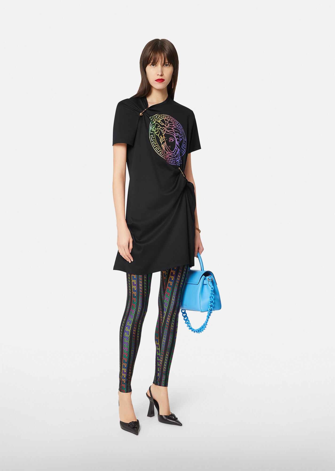 Medusa Gathered T-Shirt Dress - 4