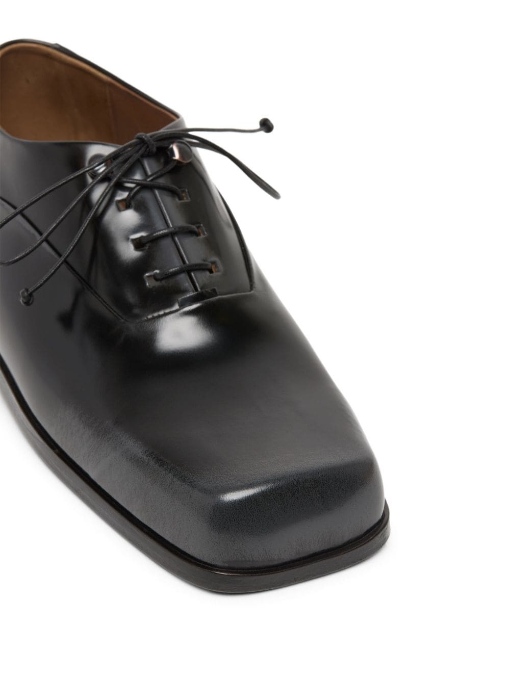 panelled patent-leather oxford shoes - 4