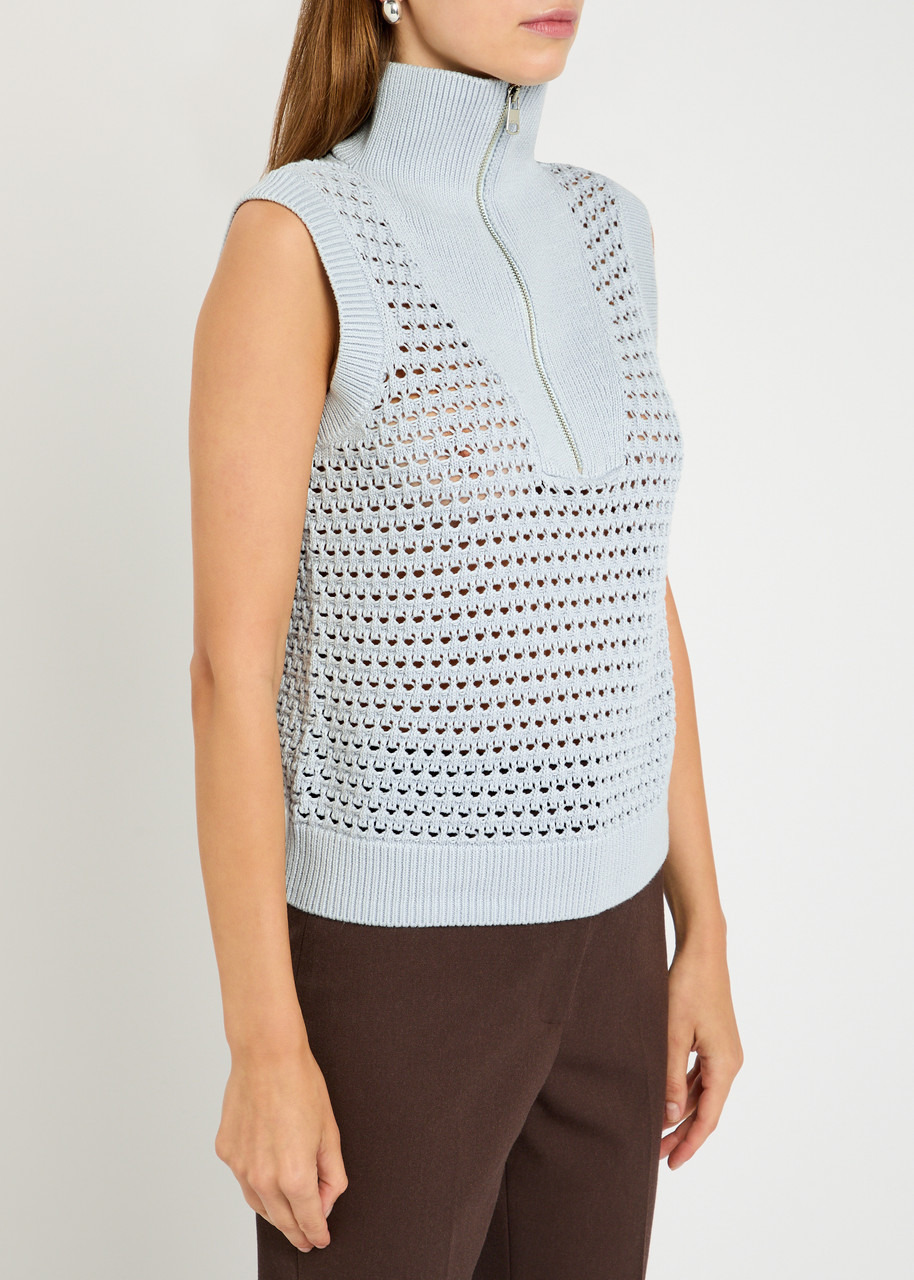 Varley Bains Half Zip Open-knit Tank - 2