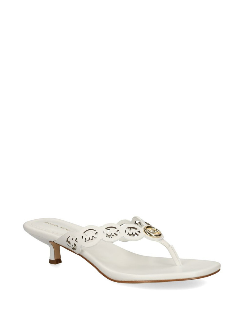 MICHAEL KORS logo-cutout kitten-heel sandals outlook