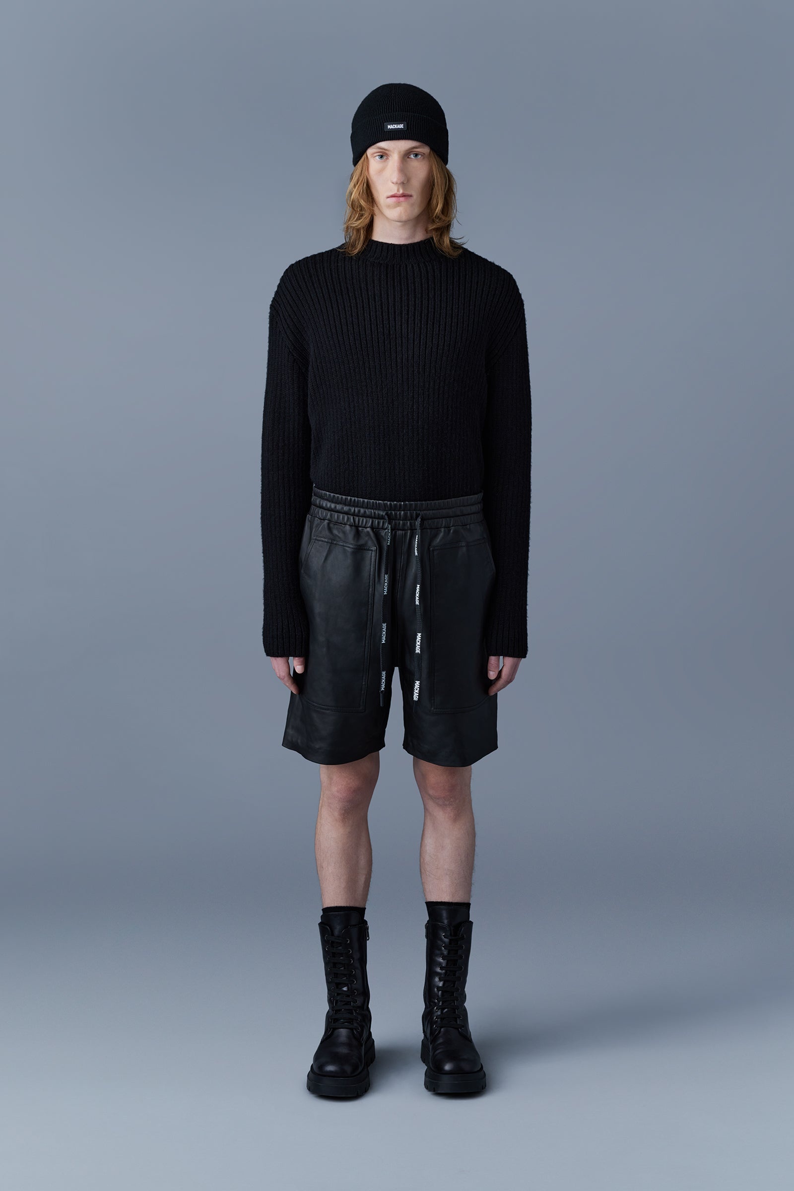ELWOOD (R)Leather Bermuda shorts for men - 2