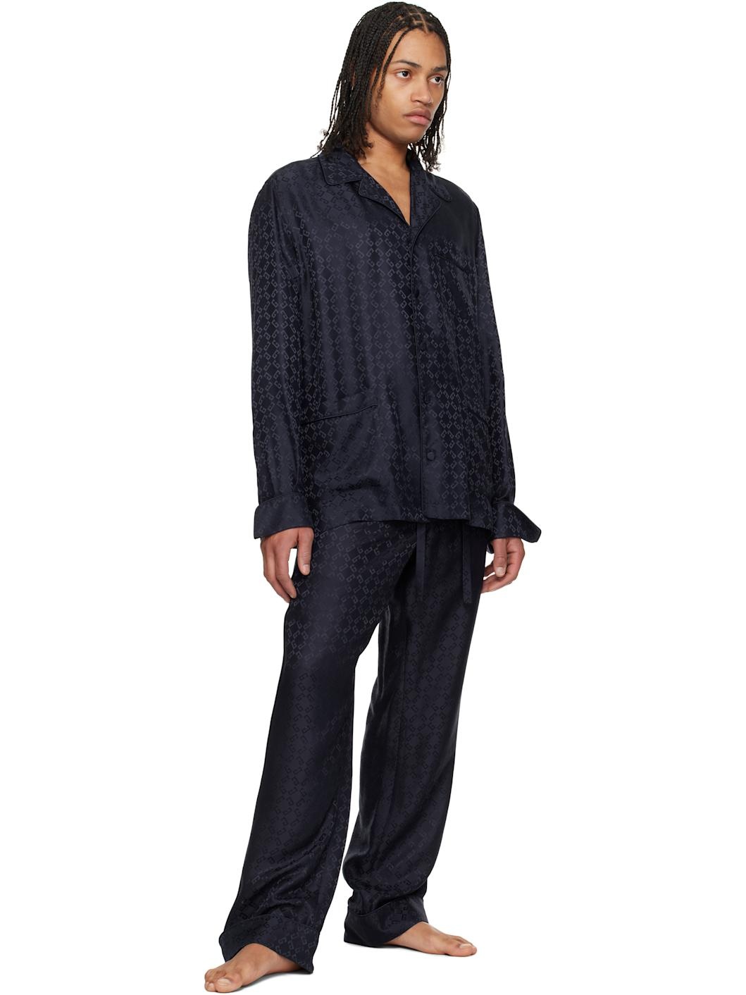 Navy Monogram 72 Jacquard Pyjama Pants - 4