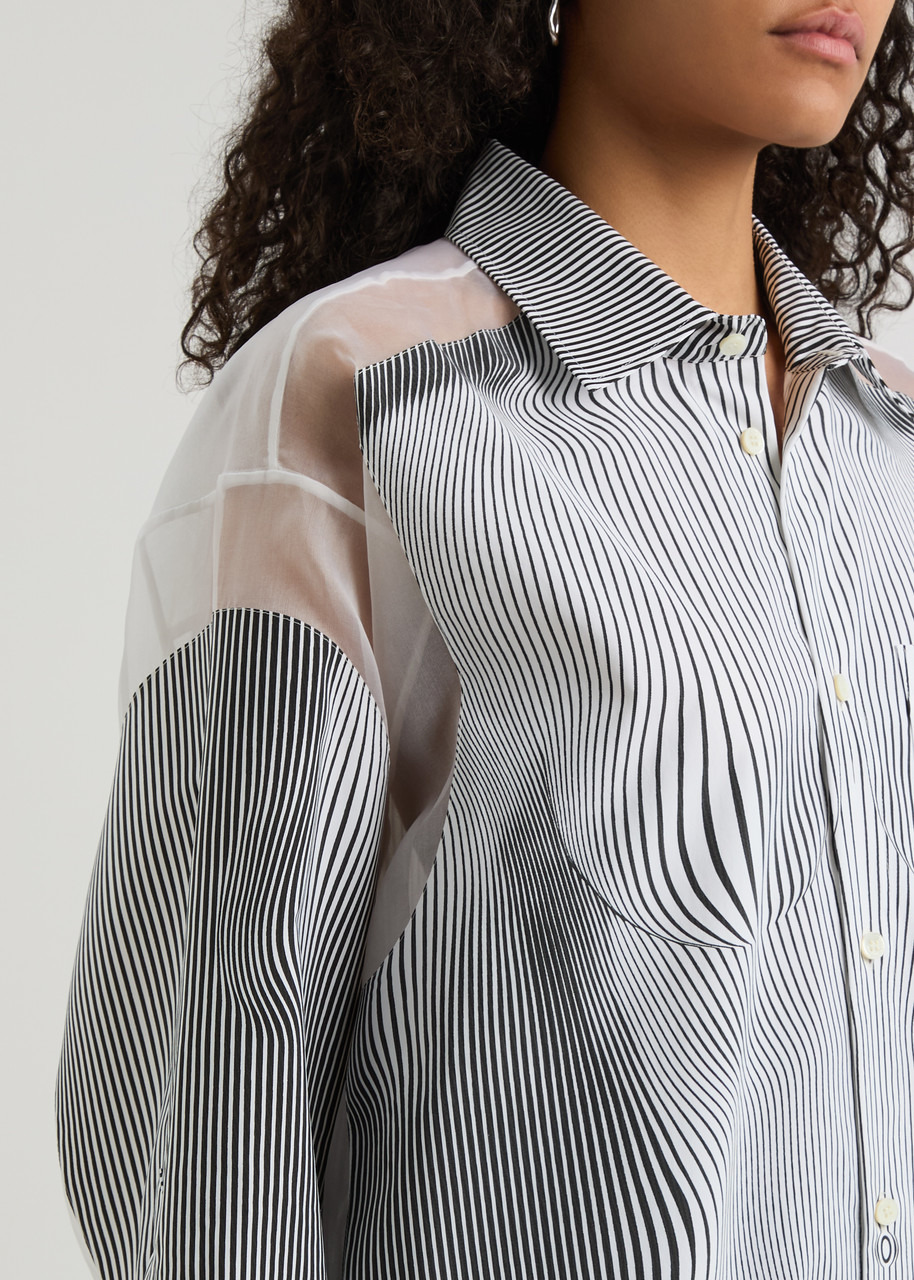 Jean Paul Gaultier Printed Silk-chiffon and Poplin Shirt - 5