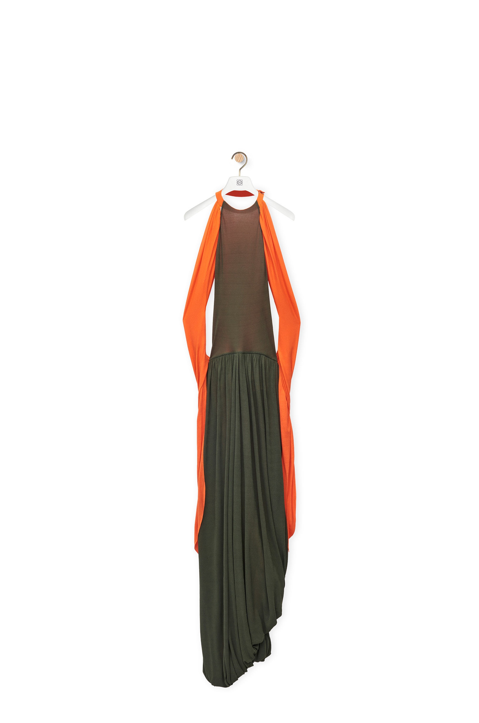 Draped halter dress in viscose - 1