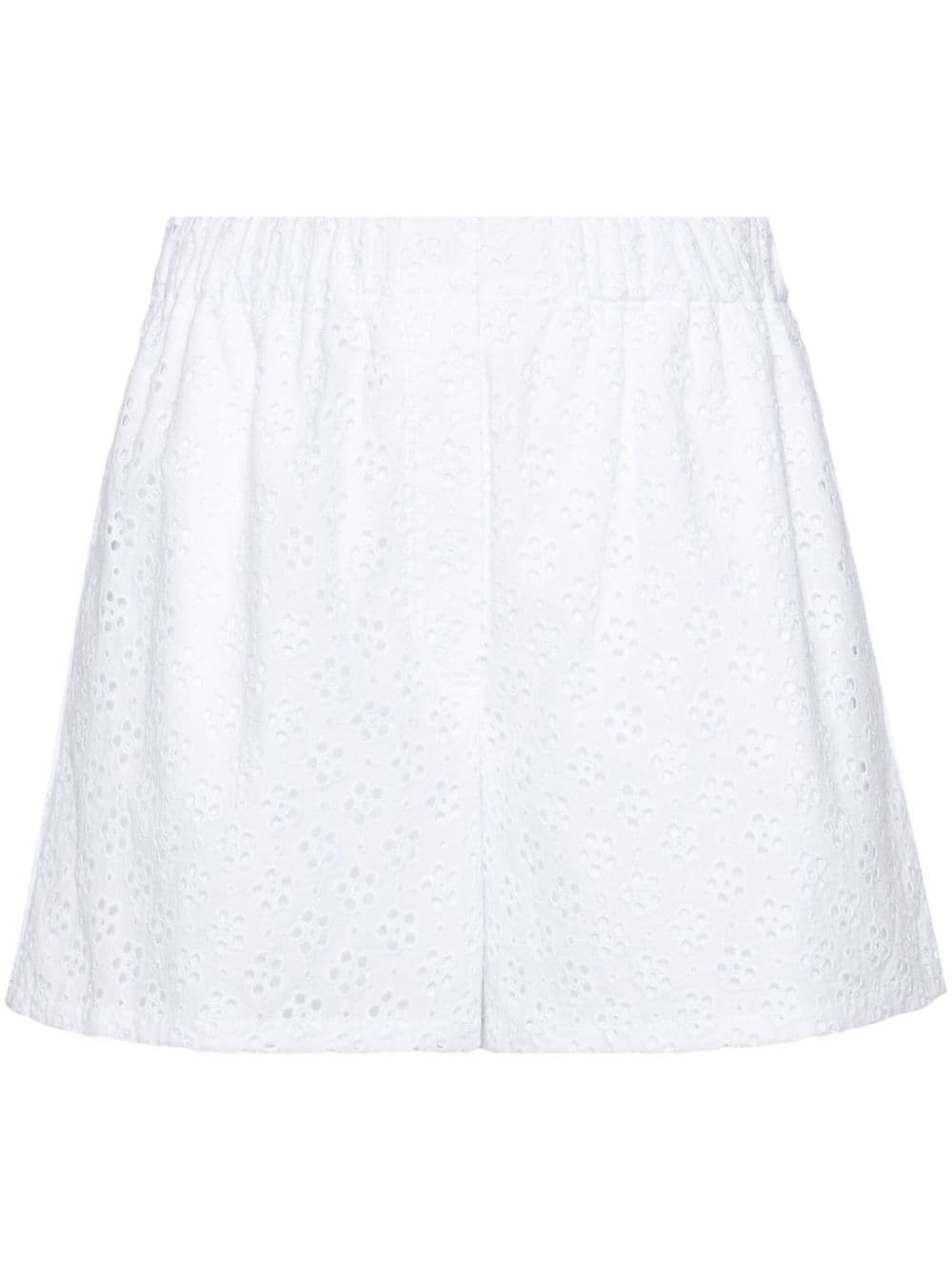 broderie-anglaise high-rise short shorts - 1