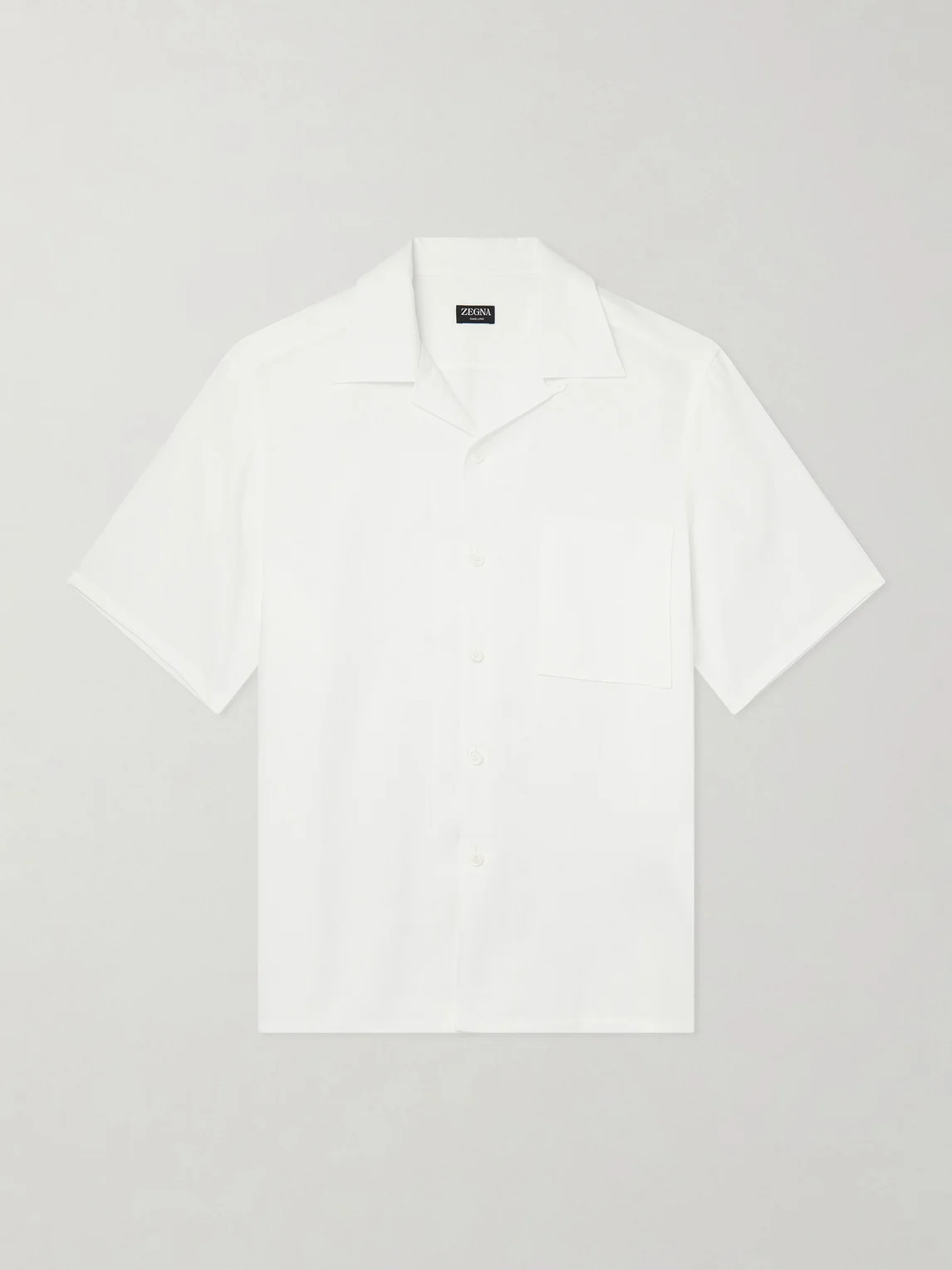 Convertible-Collar Linen Shirt - 1