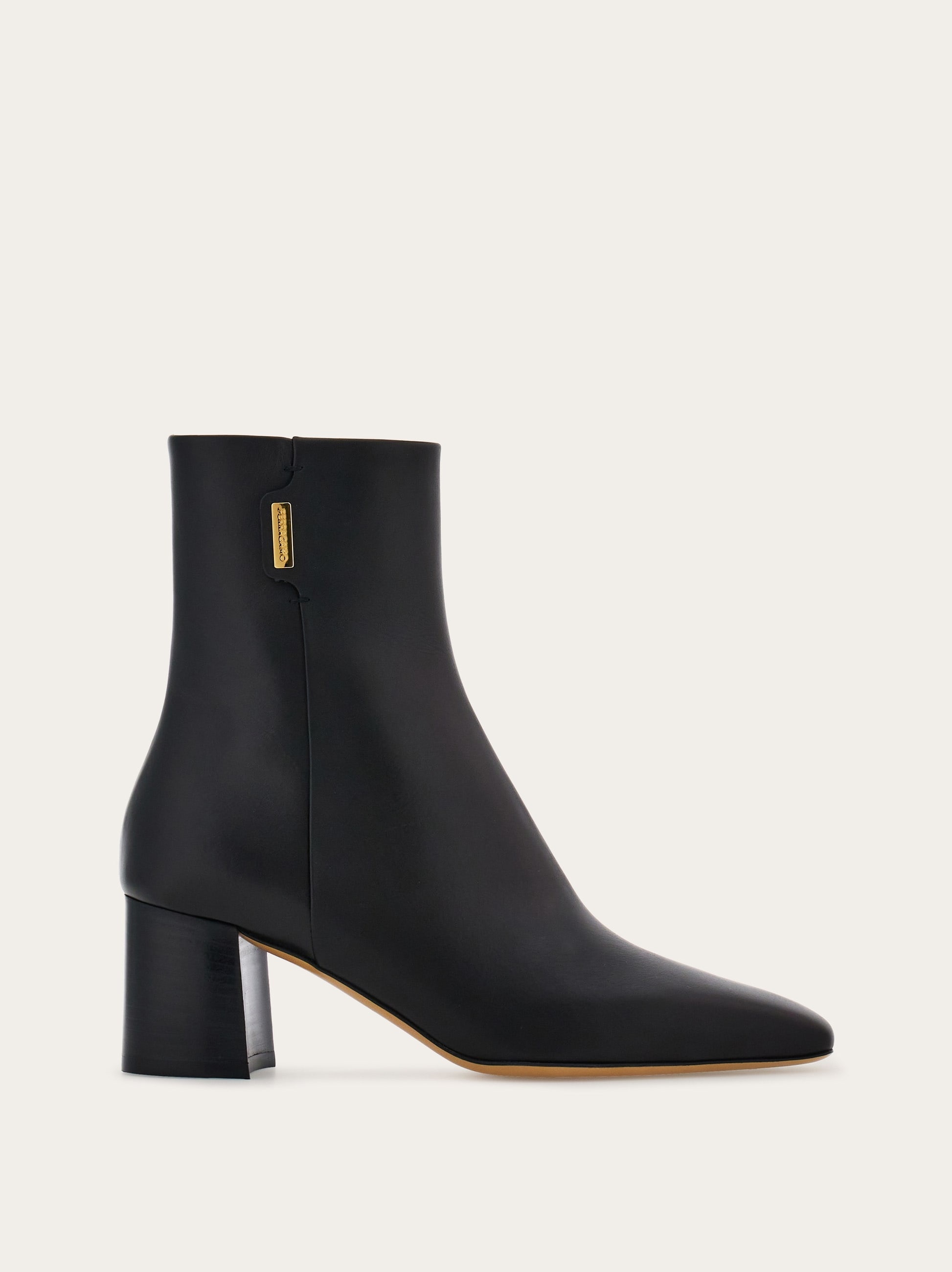 Ankle boot with golden tab - 1