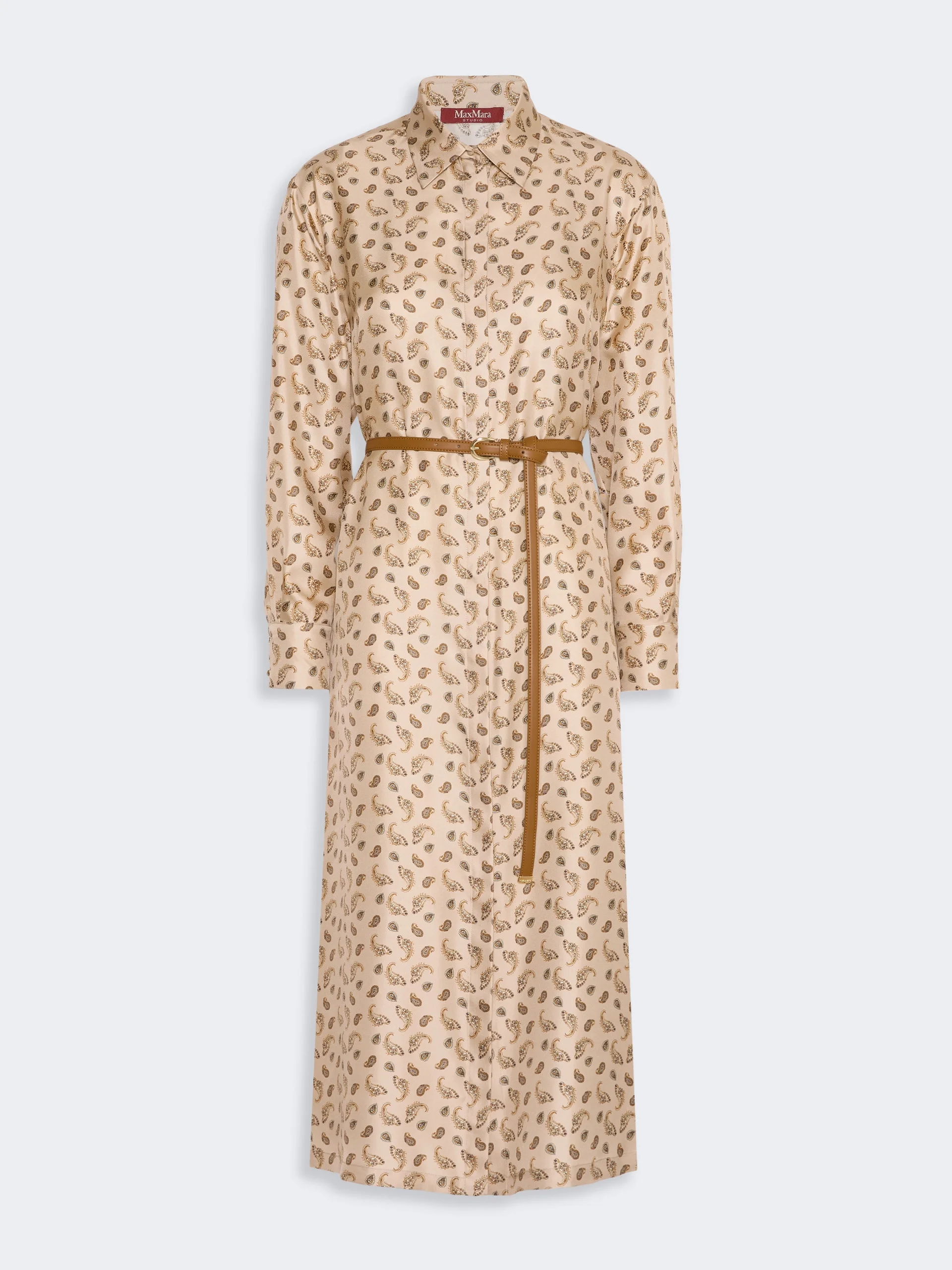 ARIS Silk shirt dress - BEIGE - 1
