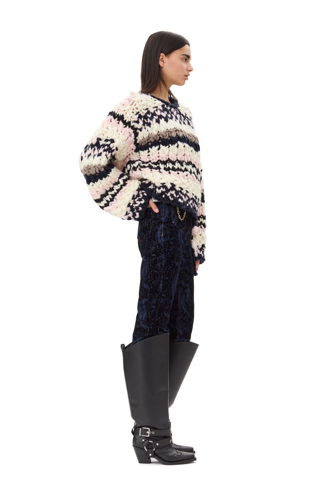 MULTICOLOR HAND-KNIT SWEATER - 5
