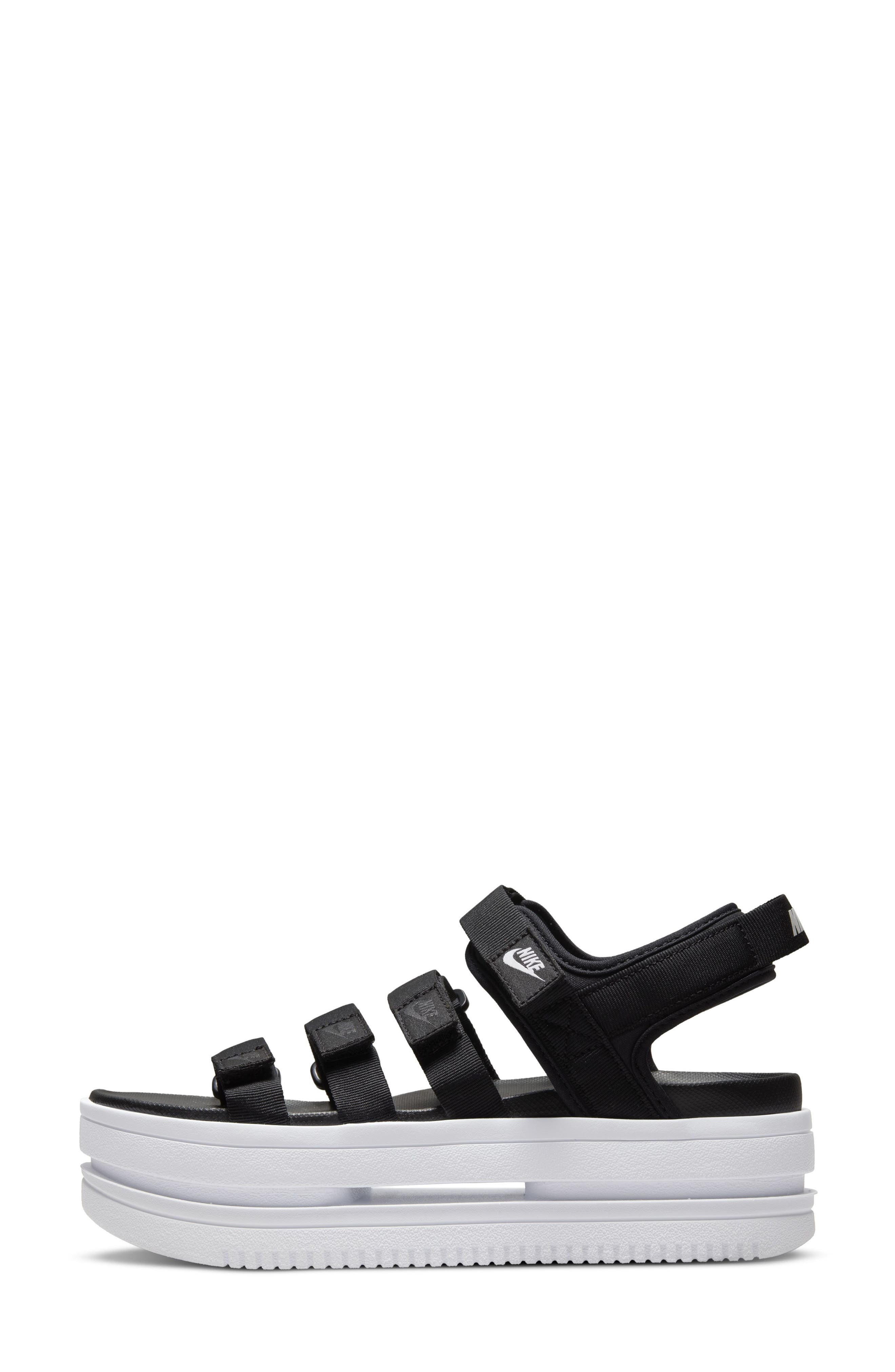 Nike Icon Classic Platform Sandal in Black/White/White at Nordstrom - 5