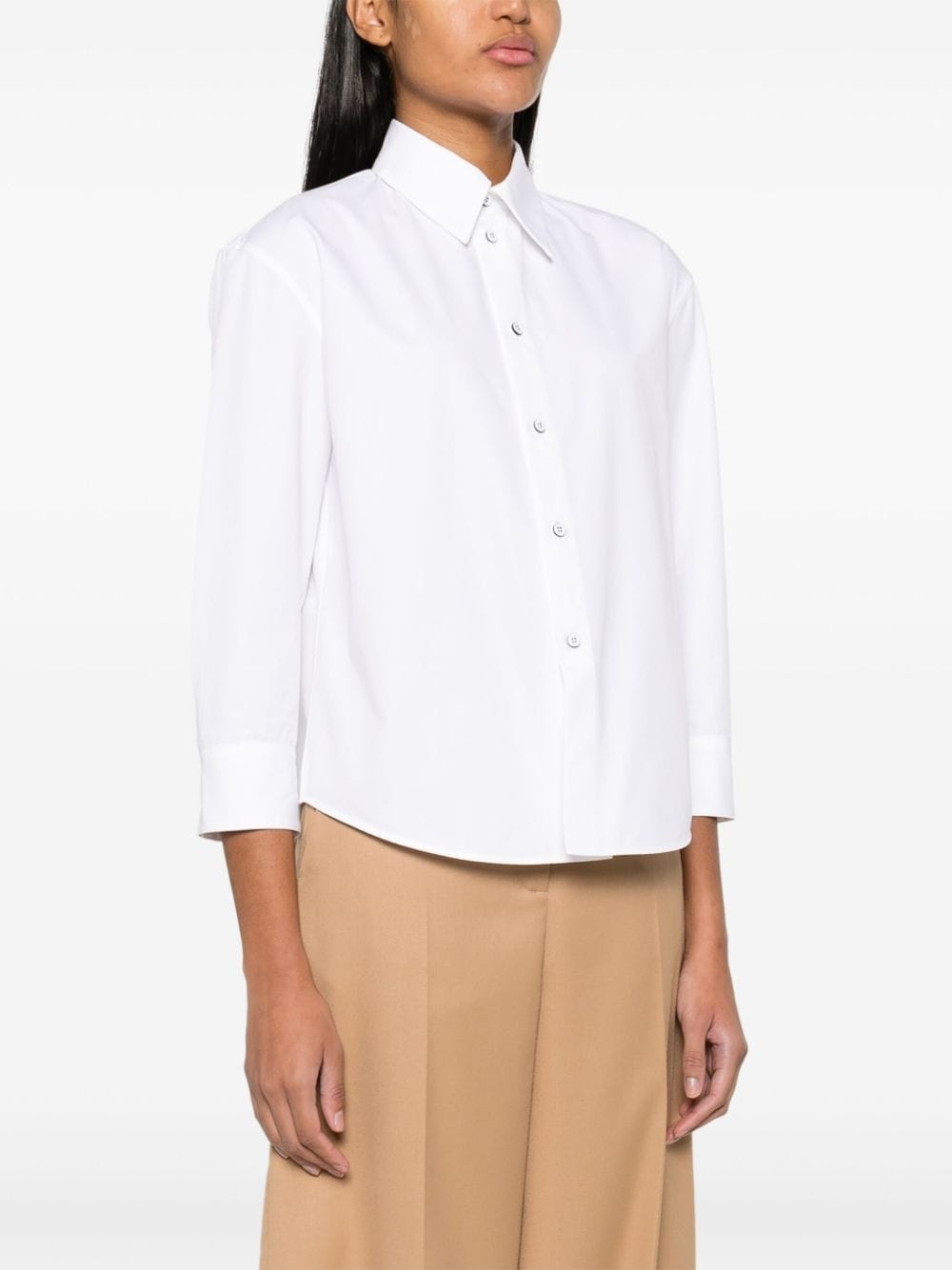 pointed-collar poplin shirt - 3