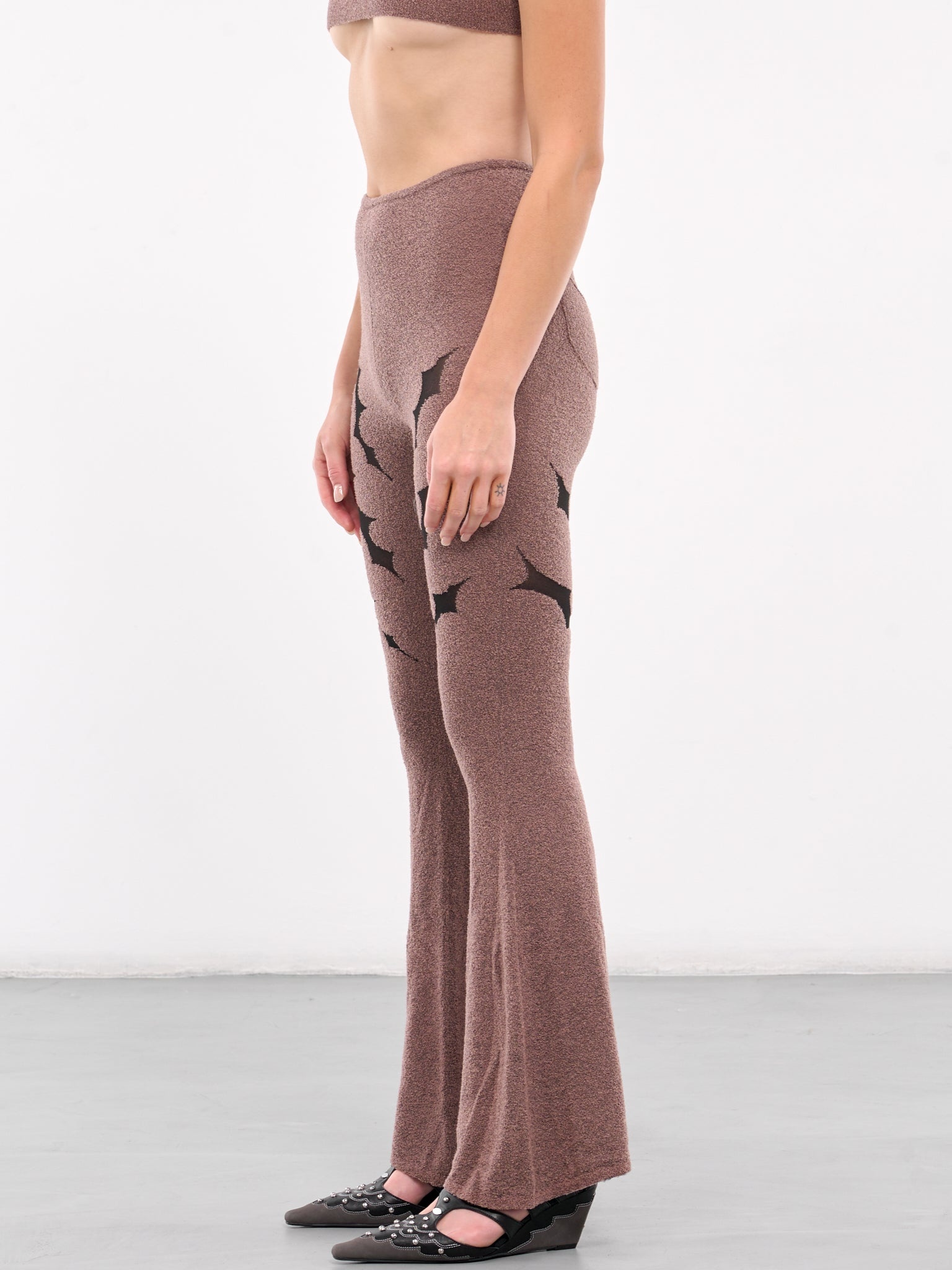 Thorn Intarsia Flared Trousers - 2