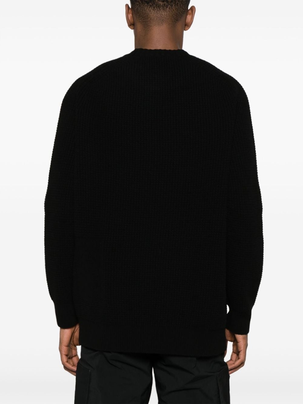 waffle-knit wool jumper - 4