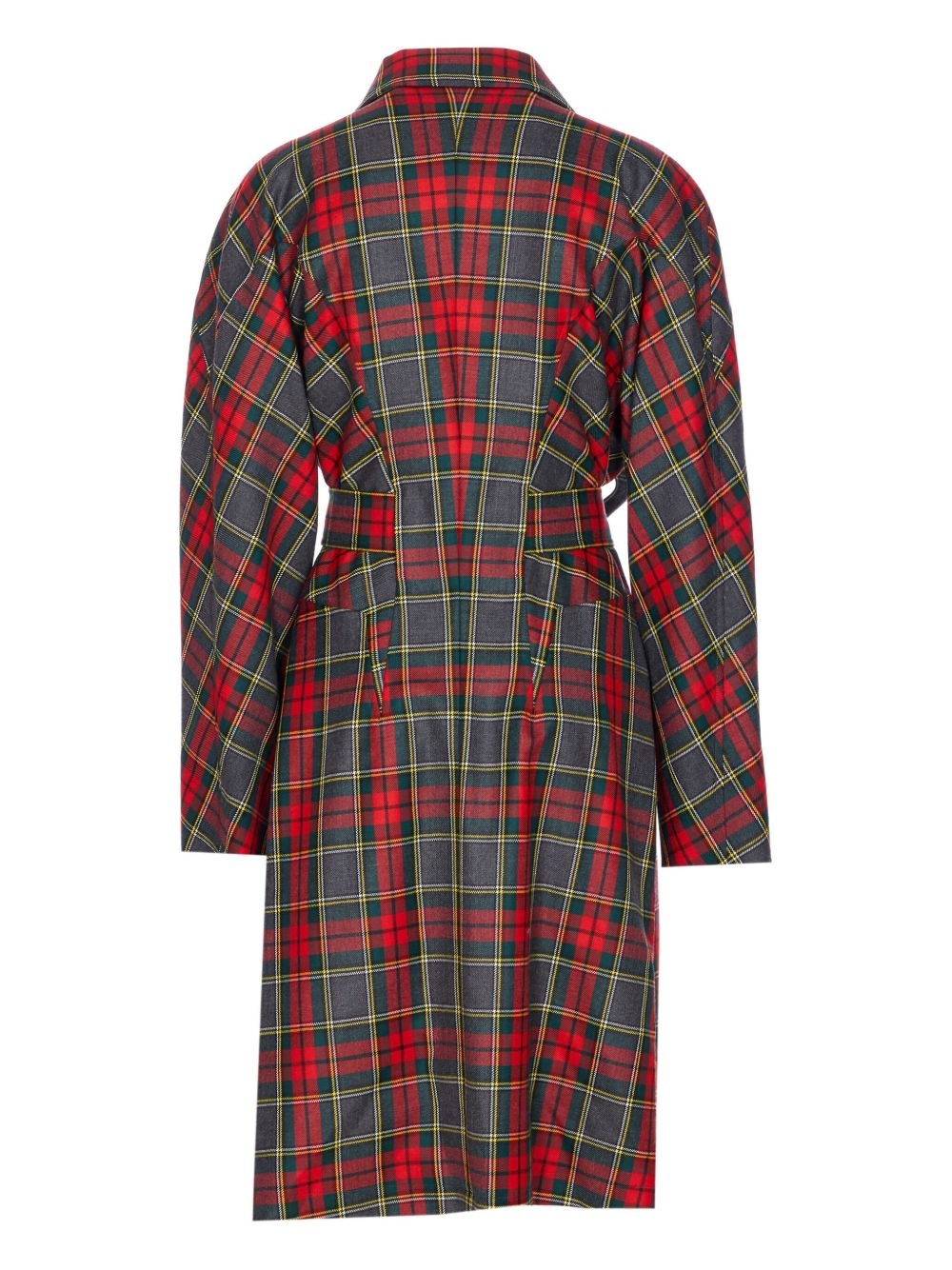 tartan belted coat - 2