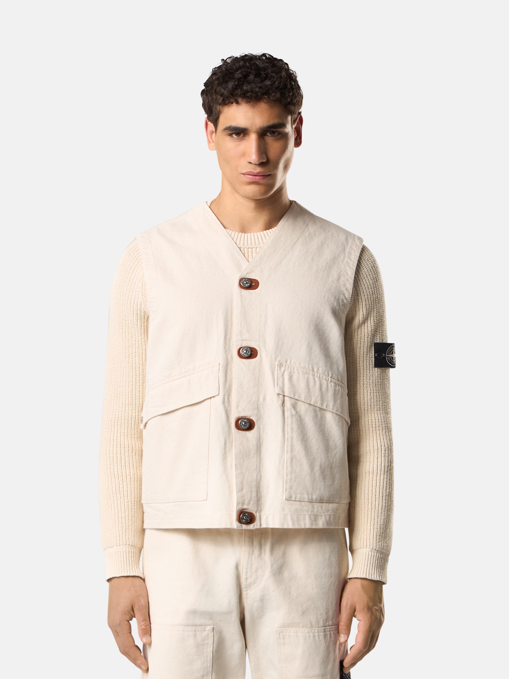G100012 NATURAL COTTON GABARDINE_STONE ISLAND RAW BEAUTY - 2